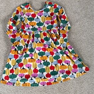 Hanna Andersson Fall Pumpkin Print Seing Dress Size 8 130cm